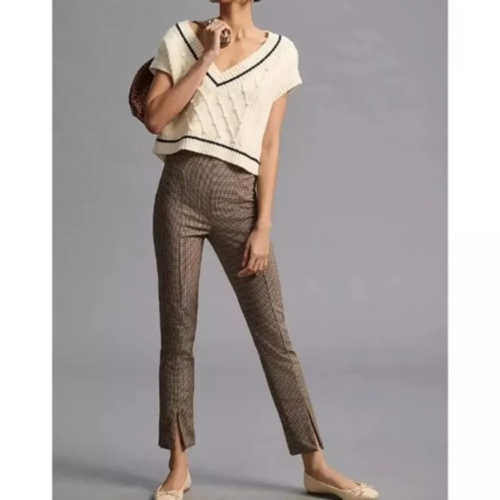 Favorite Daughter pants The Suits You Plaid High Waist Slit Hem Leggings 4